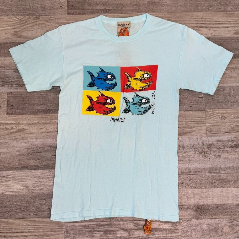 Pirana Joe NWT Short Sleeve Jamaica Blue Tee Women's R40